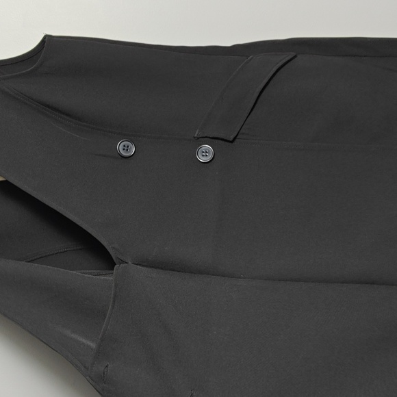 MAX STUDIO NWT Elegant Black Sleeveless Faux Wrap Dress w/ Buttons Size Large - Picture 15 of 15